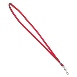 Advantus Deluxe Lanyards, J-Hook Style, 36 in Long, Red, 24/Box