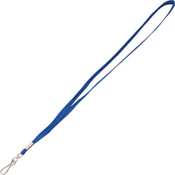 Advantus Lanyards with Metal Clasp, 3/8 inThick, 36 inL, 100/Box, Blue
