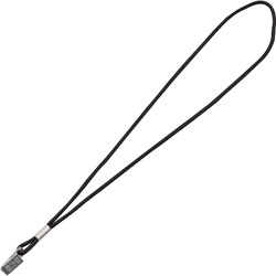 Advantus Lanyards with Metal U-Clip, 1/8 in Thick, 36 inL, 20/BX, Black
