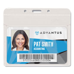 Advantus PVC-Free Badge Holders, Horizontal, 4 in in x 3 in in, Clear, 25/Pack