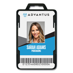 Advantus Secure-Two Card RFID Blocking Badge, 3.68 x 2.38, Black, 20/Pack