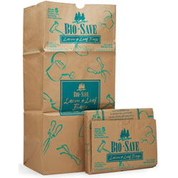 AJM Packaging Bio-Save 30-gallon Lawn & Leaf Bags - 30 gal - 16 in x 12 in, Brown - Kraft - 50/Carton - Waste Disposal