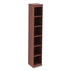 Alera Alera Valencia Series Narrow Profile Bookcase, Six-Shelf, 11.81w x 11.81d x 71.73h, Medium Cherry
