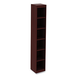 Alera Alera Valencia Series Narrow Profile Bookcase, Six-Shelf, 11.81w x 11.81d x 71.73h, Mahogany