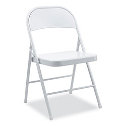 Alera Armless Steel Folding Chair, Supports Up to 275 lb, Gray, 4/Carton