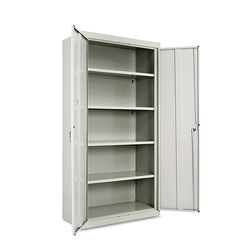 Alera Assembled 72 in High Storage Cabinet, w/Adjustable Shelves, 36w x 18d, Light Gray