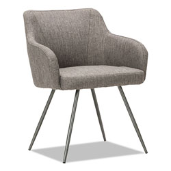 Alera Captain Series Guest Chair, 24 in x 24.5 in x 30.25 in, Gray Tweed Seat/Gray Tweed Back, Chrome Base