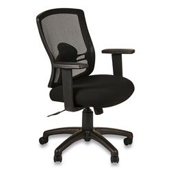 Alera Etros Series Mesh Mid-Back Petite Swivel/Tilt Chair, Supports up to 275 lbs, Black Seat/Black Back, Black Base