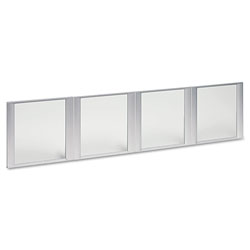 Alera Glass Door Set With Silver Frame For 72 in Wide Hutch, 17w x 16h, Clear, 4 Doors/Set