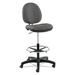 Alera Interval Series Swivel Task Stool, 33.26 in Seat Height, Supports up to 275 lbs, Graphite Gray Seat/Back, Black Base