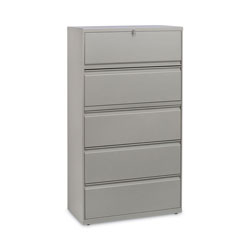 Alera Lateral File, 5 Legal/Letter/A4/A5-Size File Drawers, Putty, 36 in x 18 in x 64.25 in