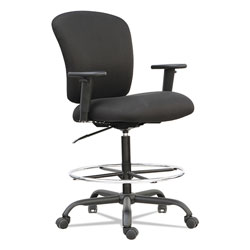 Alera Mota Series Big and Tall Stool, 32.67 in Seat Height, Supports up to 450 lbs, Black Seat/Black Back, Black Base
