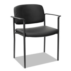 Alera Sorrento Series Ultra-Cushioned Stacking Guest Chair, Black Seat/Black Back, Black Base, 2/Carton