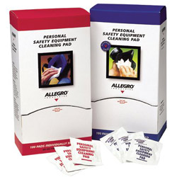 Allegro Personal Safety Equipment Cleaning Pads, Alcohol-free, 5 in x 8 in, White
