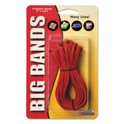 Alliance Rubber Big Bands Rubber Bands, Size 117B, 0.06 in Gauge, Red, 12/Pack