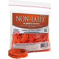 Alliance Rubber Latex-Free Orange Rubber Bands, Size 33, 3-1/2 inx1/8 in, 180 per 1/4 lb Bag
