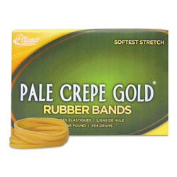 Alliance Rubber Pale Crepe Gold Rubber Bands, Size 33, 0.04 in Gauge, Crepe, 1 lb Box, 970/Box