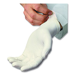 AMBITEX® L5101 Series Powdered Latex Gloves, 4 mil, Medium, Cream, 100/Box