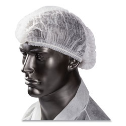 Amercare Latex-Free Operating Room Cap, Pleated, Polypropylene, White, 21 in, 100 Caps/Pack, 10 Packs/Carton