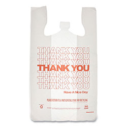 Amercare Thank You Bags, 13 in x 23 in x 23 in, Red/White, 1,000/Carton
