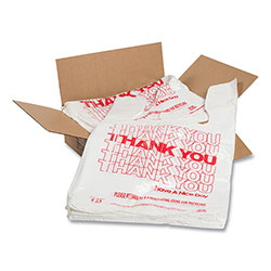 Amercare Thank You Bags, 11.5 in x 20 in x 20 in, Red/White, 775/Carton