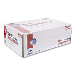 Amercare Zipper Bags, 1.73 mil, 10.5 in x 10.98 in, Clear, 250/Carton