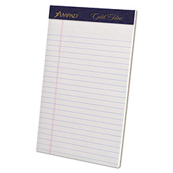 Ampad Gold Fibre Writing Pads, Narrow Rule, 50 White 5 x 8 Sheets, 4/Pack