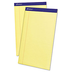 Ampad Perforated Writing Pads, Wide/Legal Rule, 50 Canary-Yellow 8.5 x 14 Sheets, Dozen (AMP20230)