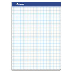 Ampad Quad Double Sheet Pad, Quadrille Rule (4 sq/in), 100 White 8.5 x 11.75 Sheets