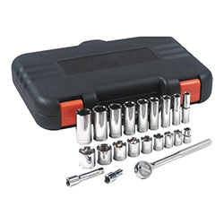Anchor 22 Piece Standard and Deep Socket Sets, 3/8 in, 6 Point