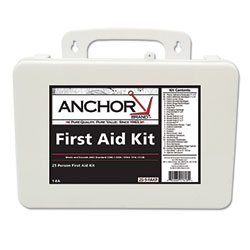 Anchor 25 Person First Aid Kit, ANSI 2009, Plastic Case