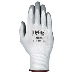 Ansell HyFlex® 11-800 Nitrile Foam Palm Coated Gloves, Size 6, Gray/White