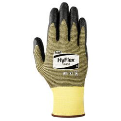 Ansell HyFlex® 11-510 Nitrile Palm Coated Gloves, Size 9, Yellow/Black