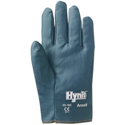 Ansell Hynit Nitrile-Impregnated Gloves, 9, Blue