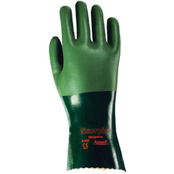 Ansell AlphaTec® 08-352 Neoprene Dipped Gloves, Rough Finish, Size 8, Green