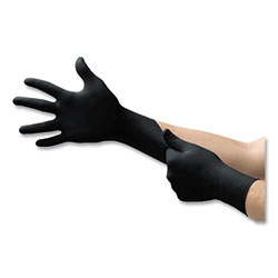 Ansell Black Dragon® Latex Exam Gloves, Large, Natural Rubber Latex, Black