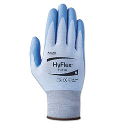 Ansell HyFlex® 11-518 Polyurethane Palm Coated Gloves, Size 10, Blue/Gray