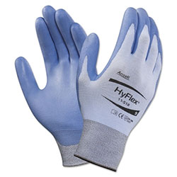 Ansell HyFlex® 11-518 Polyurethane Palm Coated Gloves, Size 8, Blue/Gray