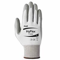 Ansell HyFlex® 11-644 Polyurethane Palm Coated Gloves, Size 9, Gray/White and Gray