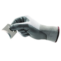 Ansell HyFlex® 11-644 Polyurethane Palm Coated Gloves, Size 8, Gray/White and Gray