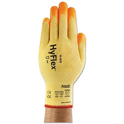 Ansell Hyflex Gloves, Nitrile Coated, Size 9, Orange