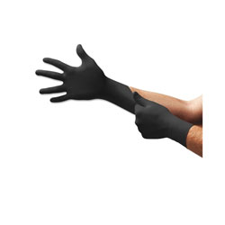Ansell Onyx® N64 Nitrile Powder-Free Disposable Gloves, Textured Fingers, 3.5 mil Palm/5.1 mil Finger, X-Large, Black