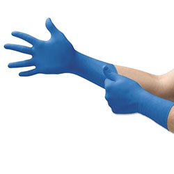 Ansell SafeGrip® SG-375 Latex Exam Gloves, Small, Natural Rubber Latex, Blue