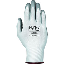 Ansell Safety Gloves, Nitrile Foam Coating, Large, Gray/White