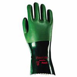 Ansell 08-352 Neoprene Dipped Gloves, Rough Finish, Size 9, Green