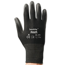 Ansell Sensilite Gloves, 8, Black