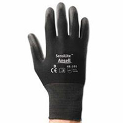 Ansell Sensilite Gloves, 9, Black