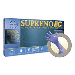 Ansell Supreno® EC SEC-375 Nitrile Disposable Gloves, 5.5 mil Palm, 8.3 mil Fingers, Large, Violet Blue