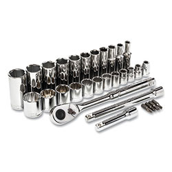 Apex 30-Pc 3/8 in Drive 6 and 12 Point SAE Mechanics Tool Set, SAE