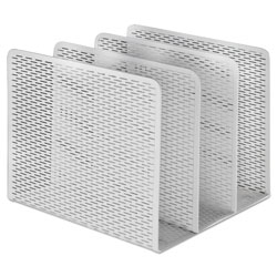 Artistic Office Products Urban Collection Punched Metal File Sorter, 3 Sections, Letter Size Files, 8 in x 8 in x 7.25 in, White